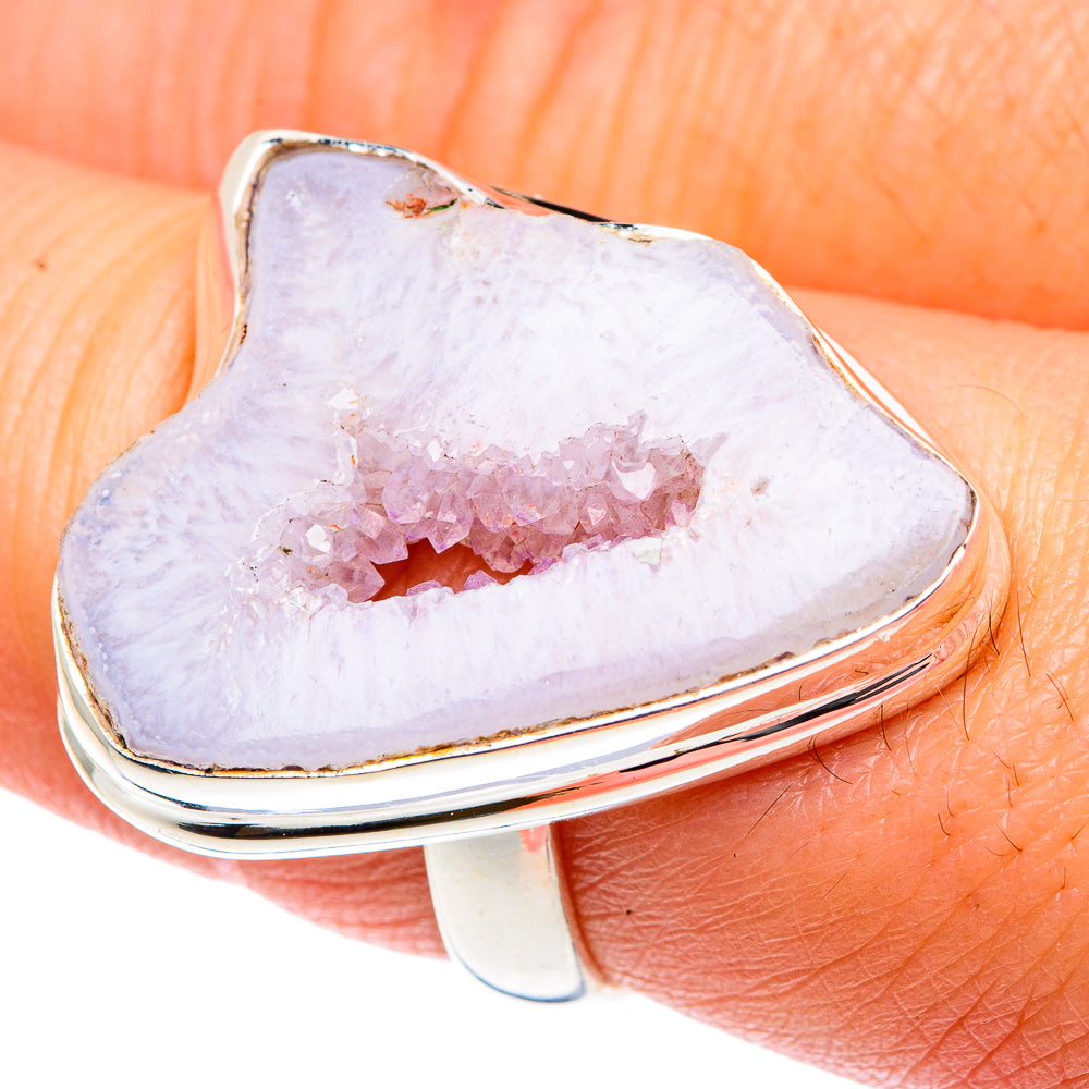 White Geode Slice Rings handcrafted by Anasilvercos - RING87542