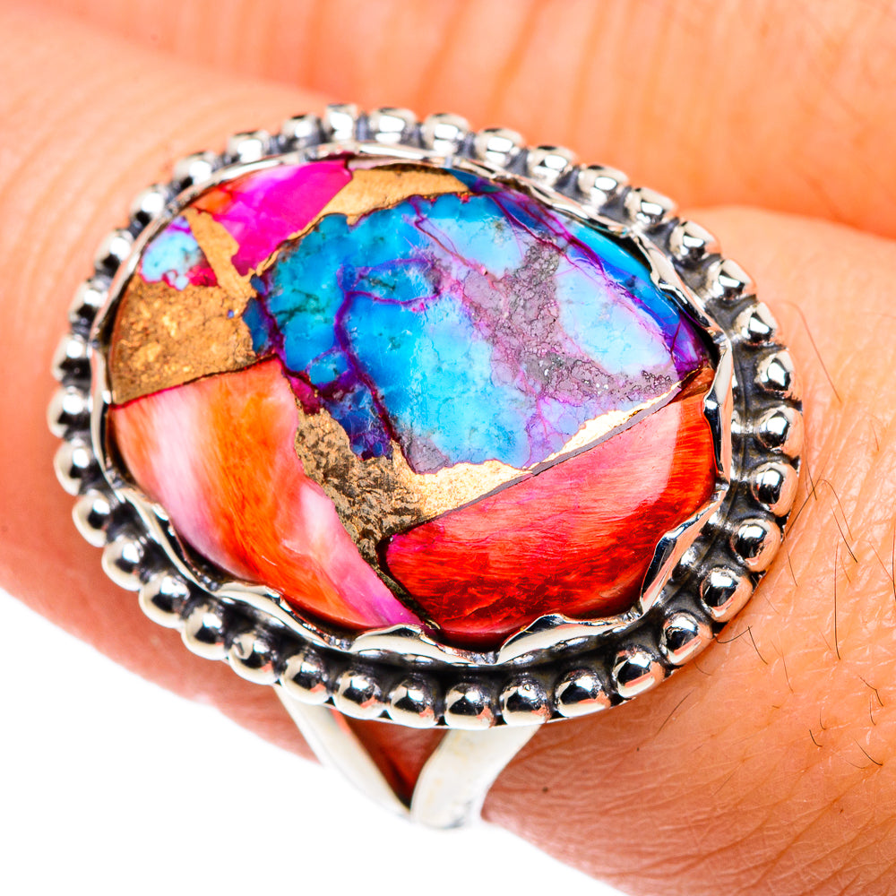 Spiny Oyster Turquoise Rings handcrafted by Anasilvercos - RING87543