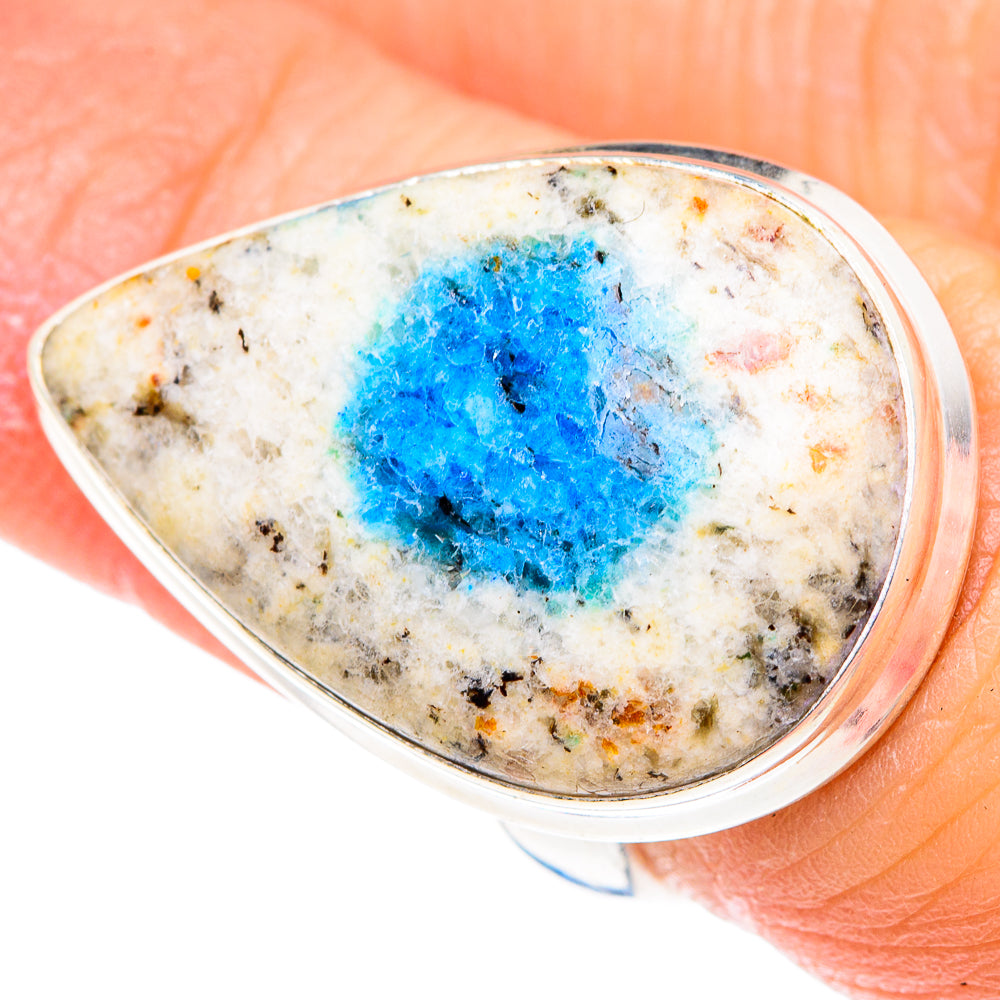 K2 Blue Azurite Rings handcrafted by Anasilvercos - RING87548