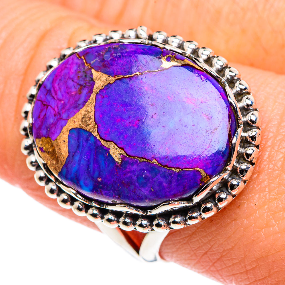 Purple Copper Composite Turquoise Rings handcrafted by Anasilvercos - RING87553