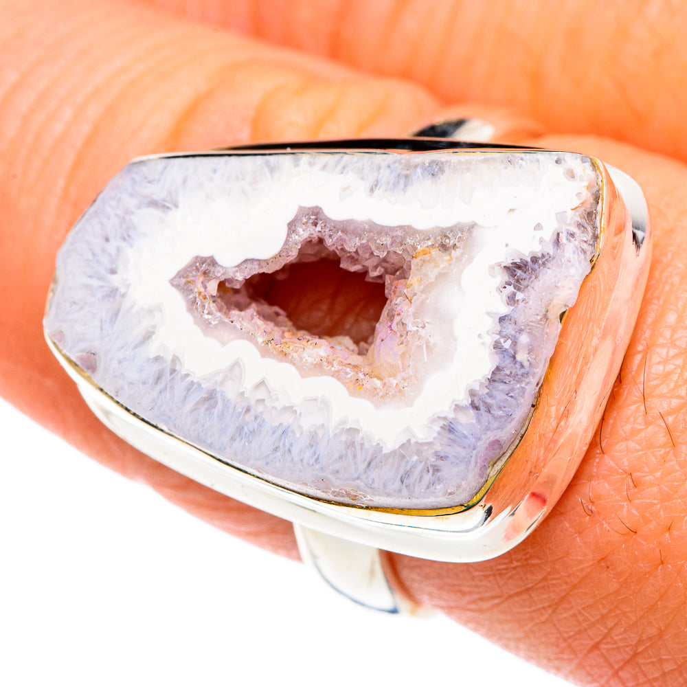 White Geode Slice Rings handcrafted by Anasilvercos - RING87559