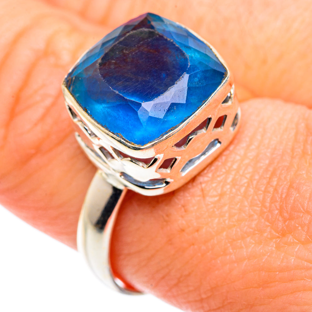 Blue Fluorite Rings handcrafted by Anasilvercos - RING87576