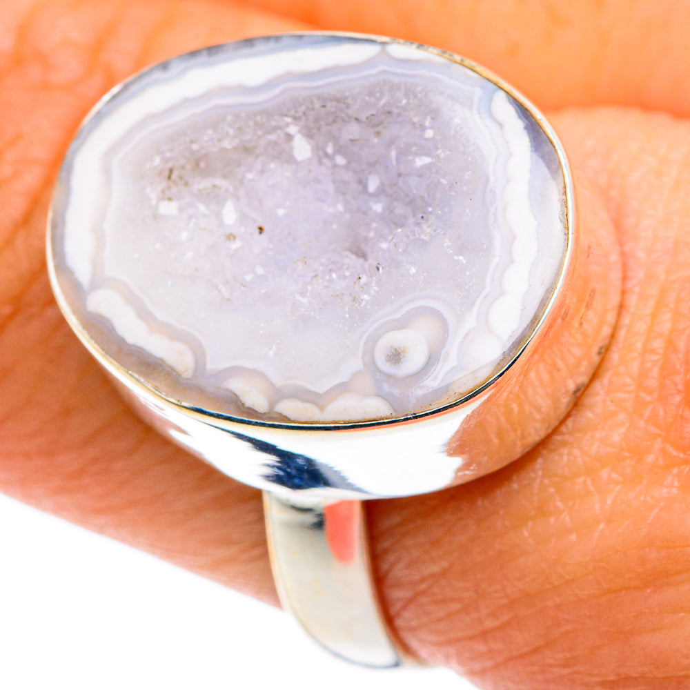 White Geode Slice Rings handcrafted by Anasilvercos - RING87585