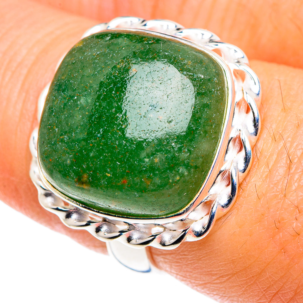 Green Aventurine Rings handcrafted by Anasilvercos - RING87597