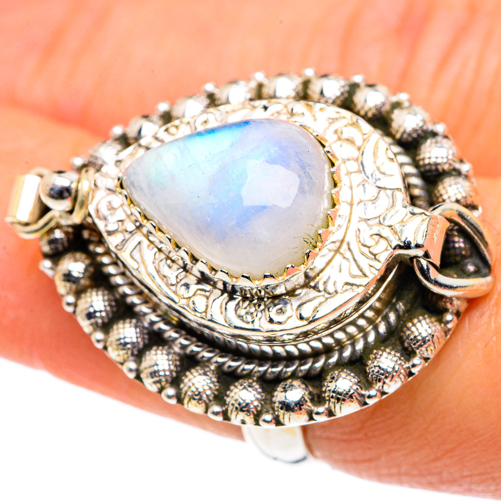 Rainbow Moonstone Rings handcrafted by Anasilvercos - RING87610