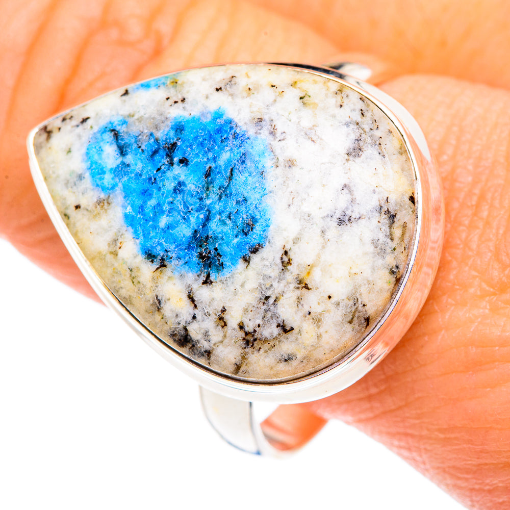 K2 Blue Azurite Rings handcrafted by Anasilvercos - RING87619