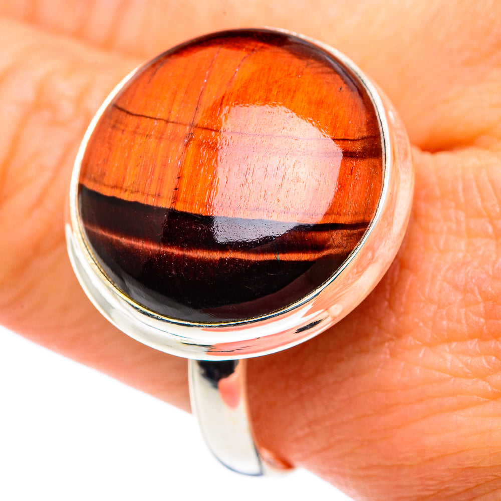Red Tiger Eye Rings handcrafted by Anasilvercos - RING87625