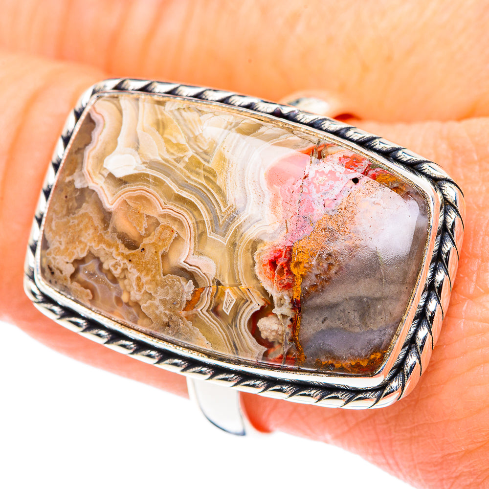 Crazy Lace Agate Rings handcrafted by Anasilvercos - RING87628