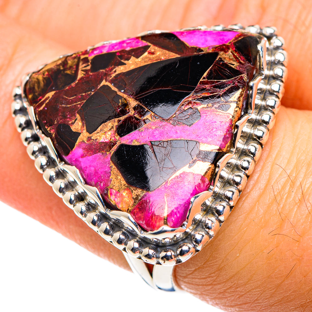Purple Copper Composite Turquoise Rings handcrafted by Anasilvercos - RING87632