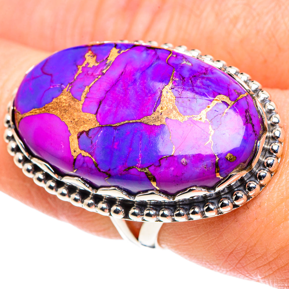 Purple Copper Composite Turquoise Rings handcrafted by Anasilvercos - RING87637