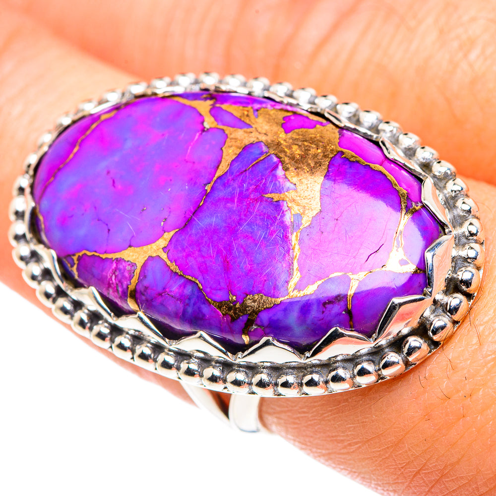 Purple Copper Composite Turquoise Rings handcrafted by Anasilvercos - RING87667