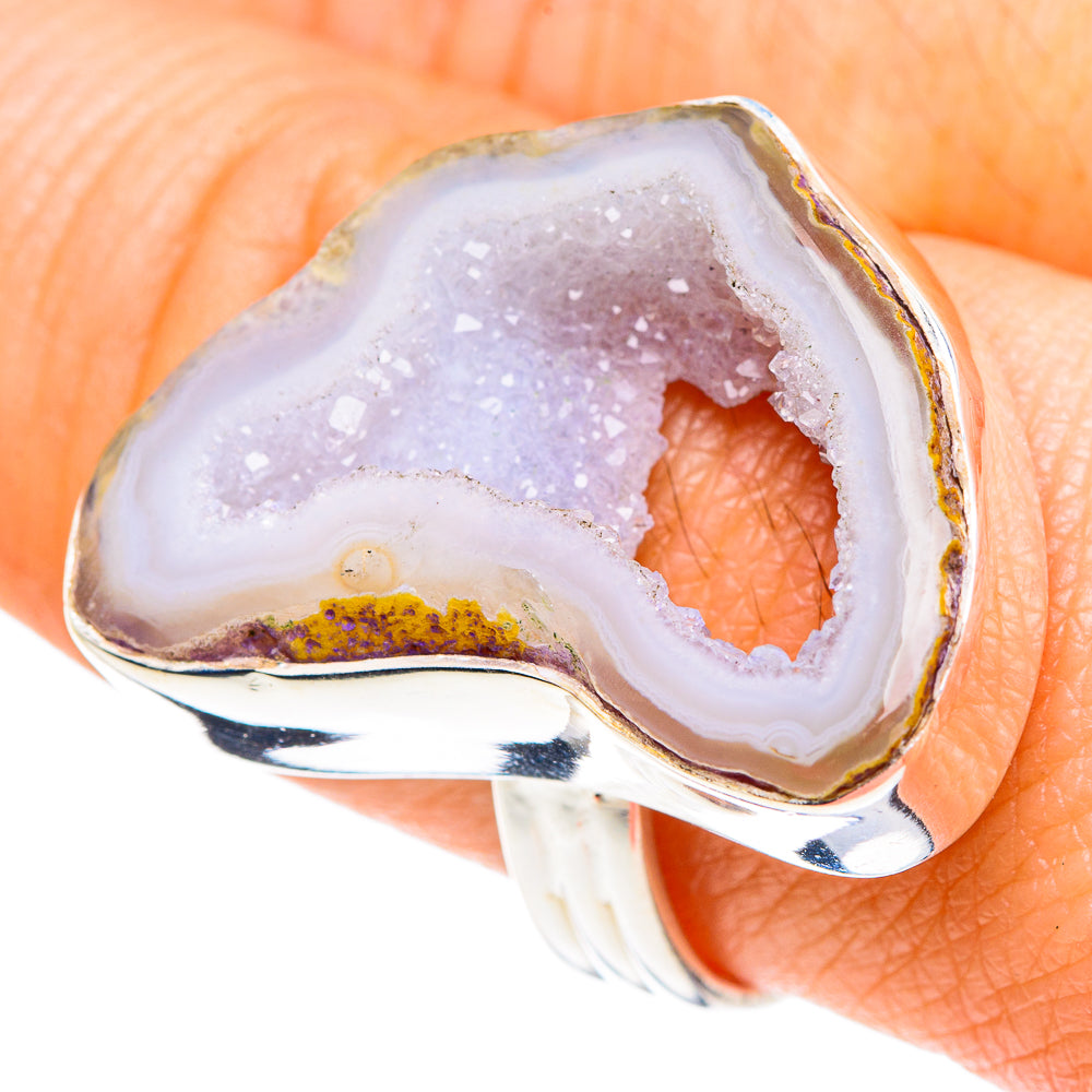 White Geode Slice Rings handcrafted by Anasilvercos - RING87671
