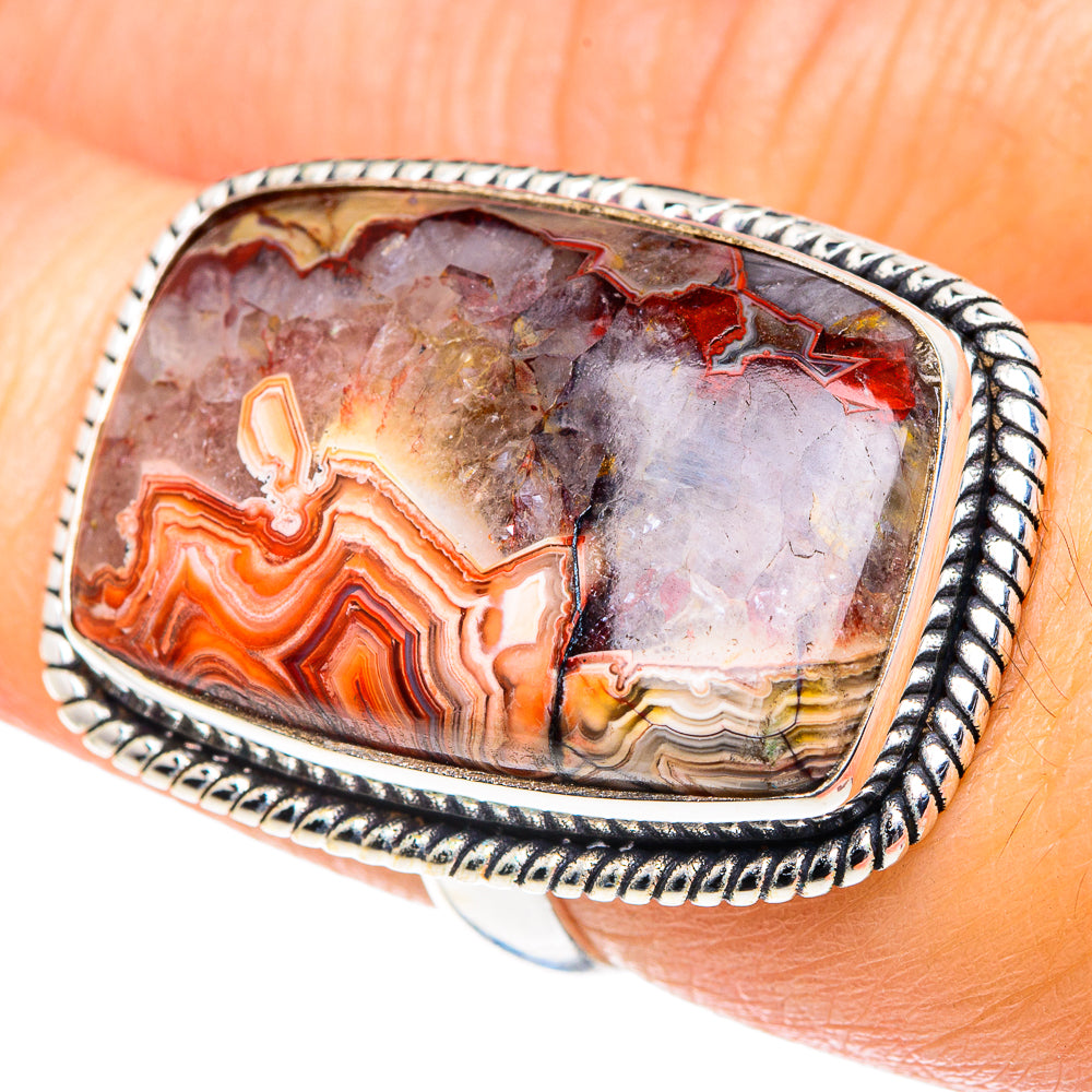 Crazy Lace Agate Rings handcrafted by Anasilvercos - RING87679