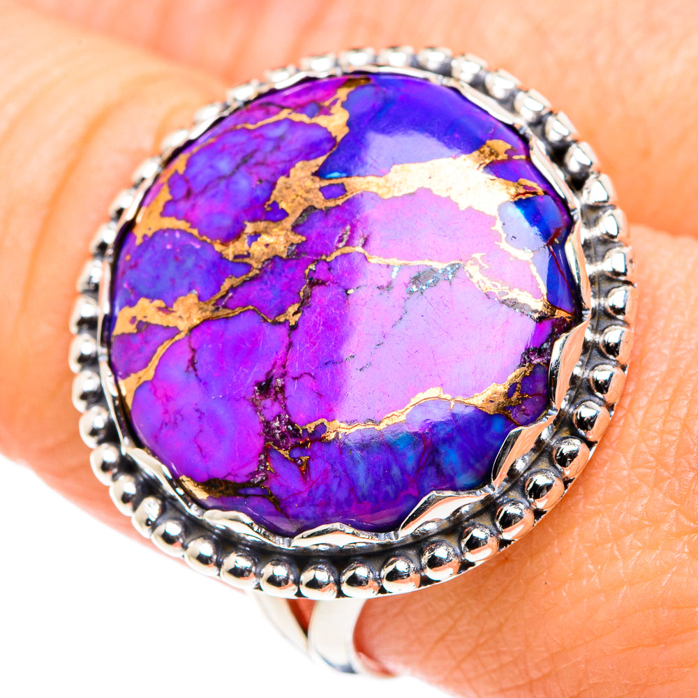 Purple Copper Composite Turquoise Rings handcrafted by Anasilvercos - RING87683