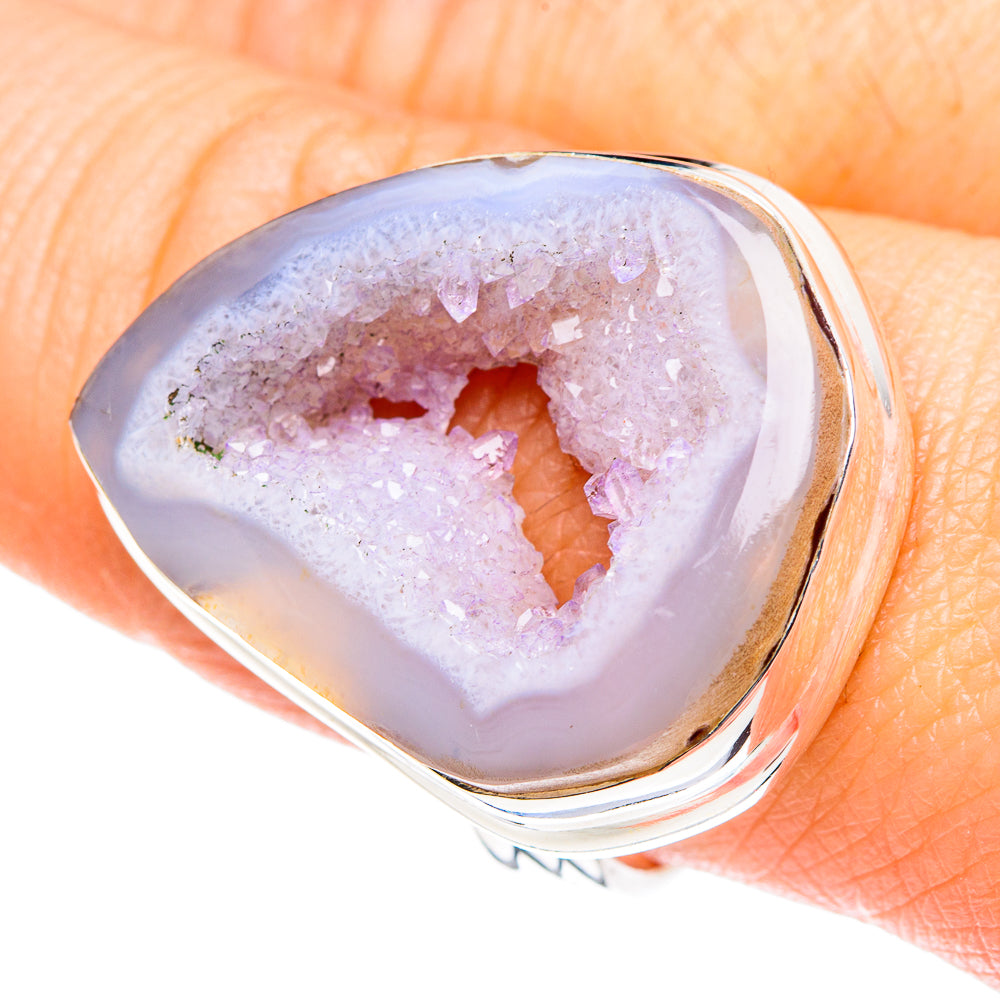 White Geode Slice Rings handcrafted by Anasilvercos - RING87687