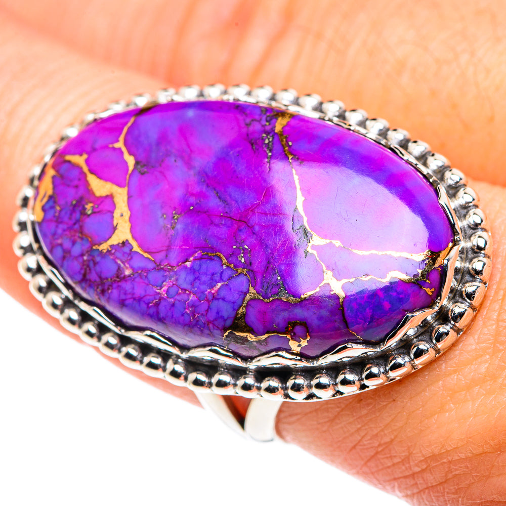 Purple Copper Composite Turquoise Rings handcrafted by Anasilvercos - RING87700