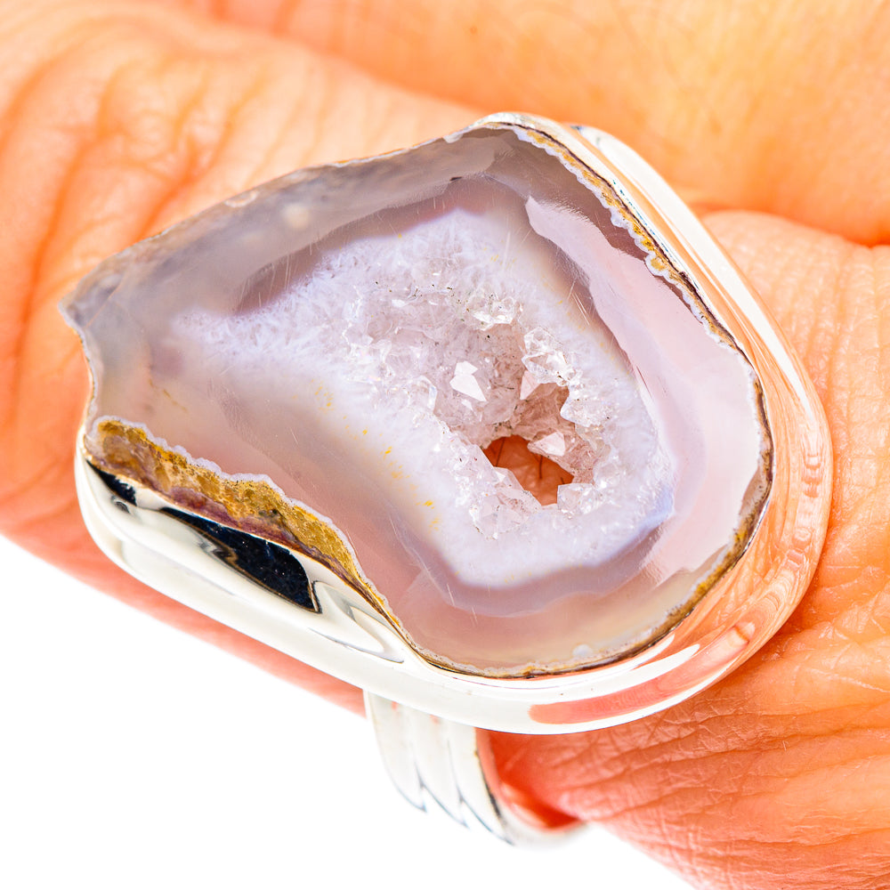 White Geode Slice Rings handcrafted by Anasilvercos - RING87710