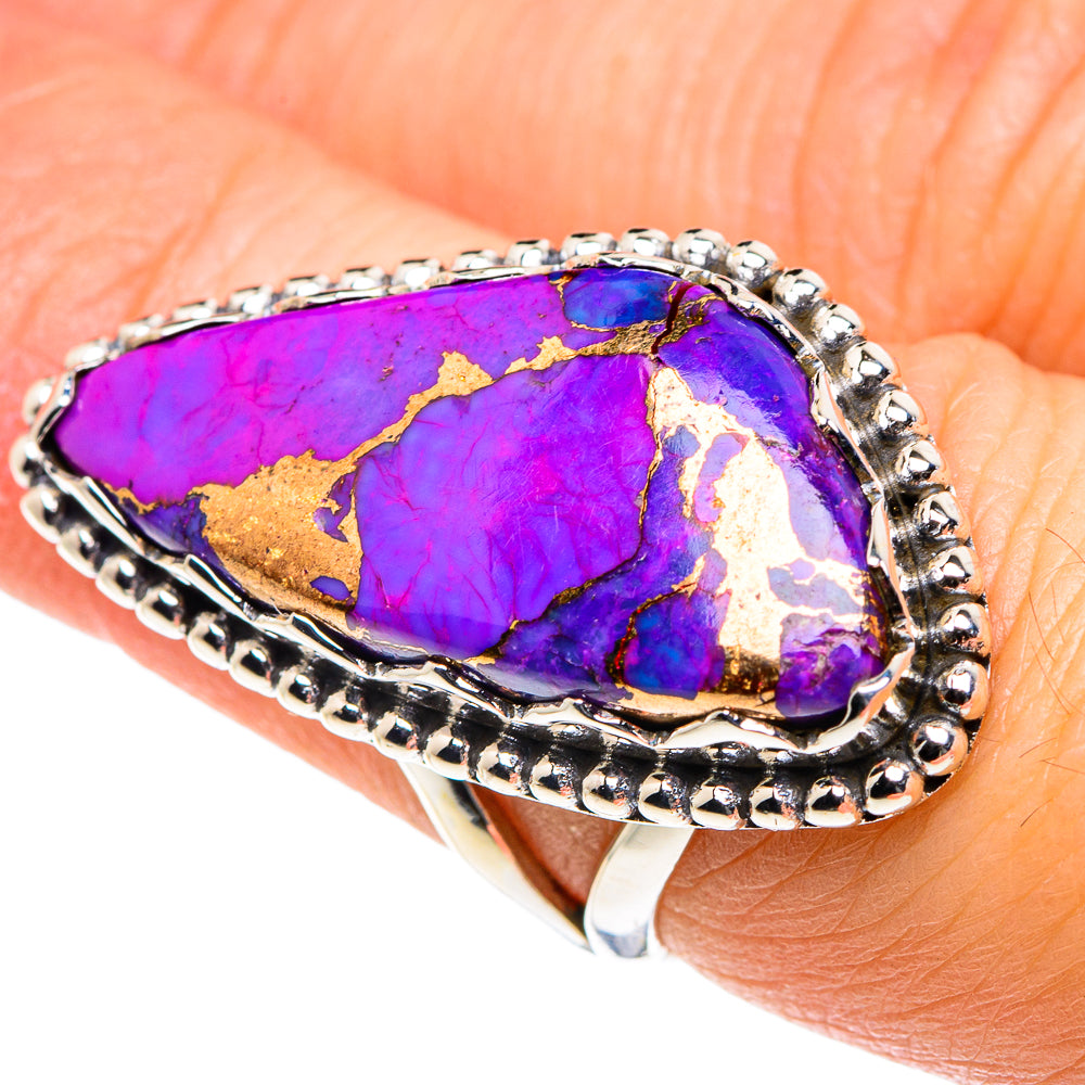 Purple Copper Composite Turquoise Rings handcrafted by Anasilvercos - RING87736