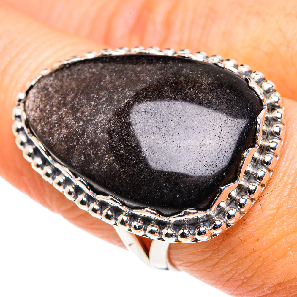 Gold Sheen Obsidian Rings handcrafted by Anasilvercos - RING87794