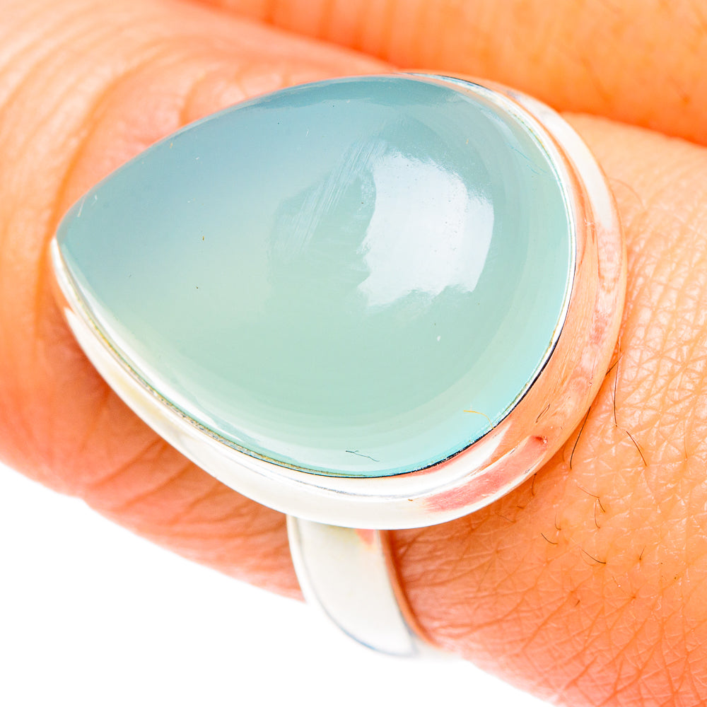 Aqua Chalcedony Rings handcrafted by Anasilvercos - RING87828