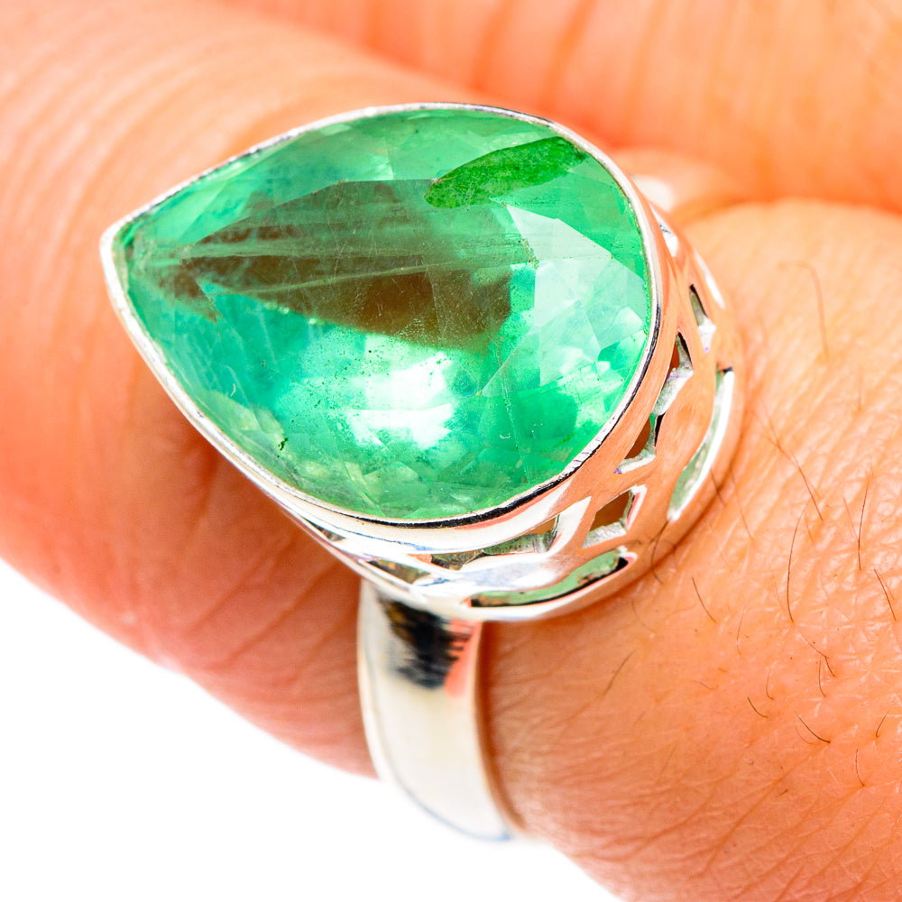Green Fluorite Rings handcrafted by Anasilvercos - RING87851