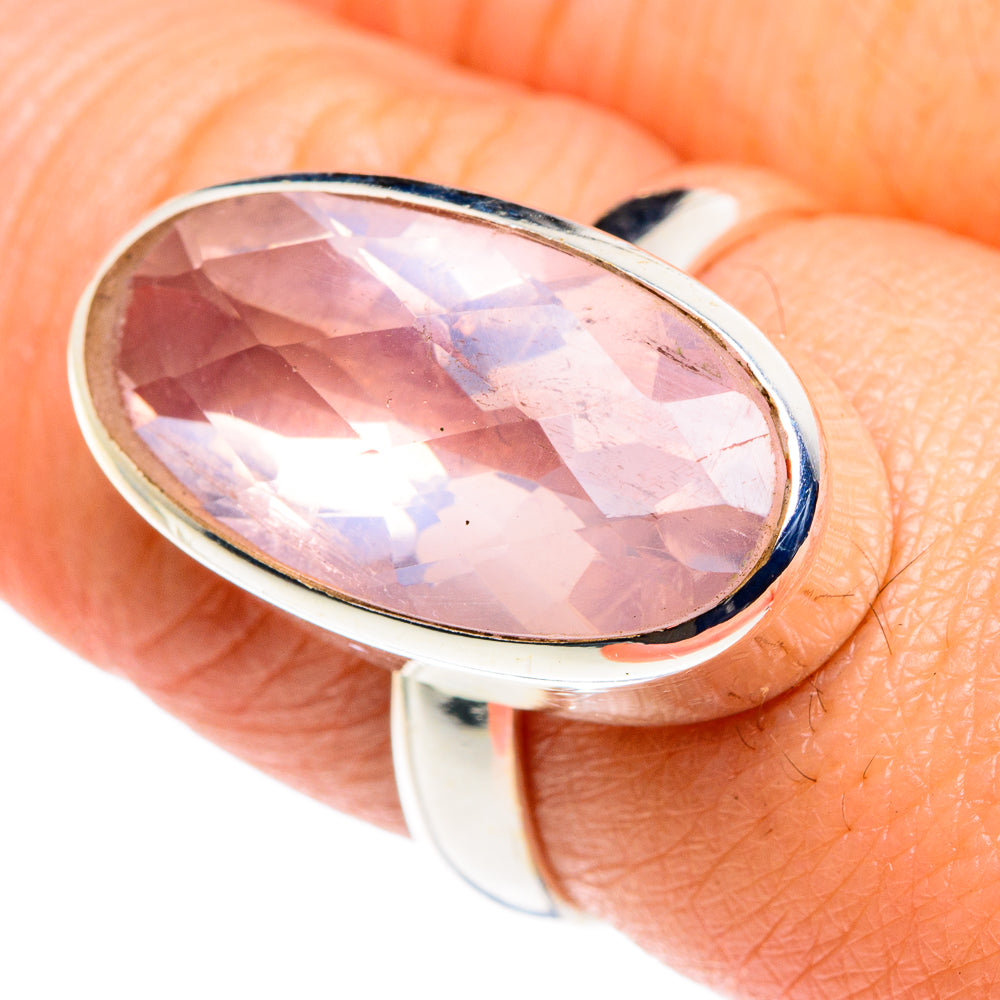 Rose Quartz Rings handcrafted by Anasilvercos - RING87856