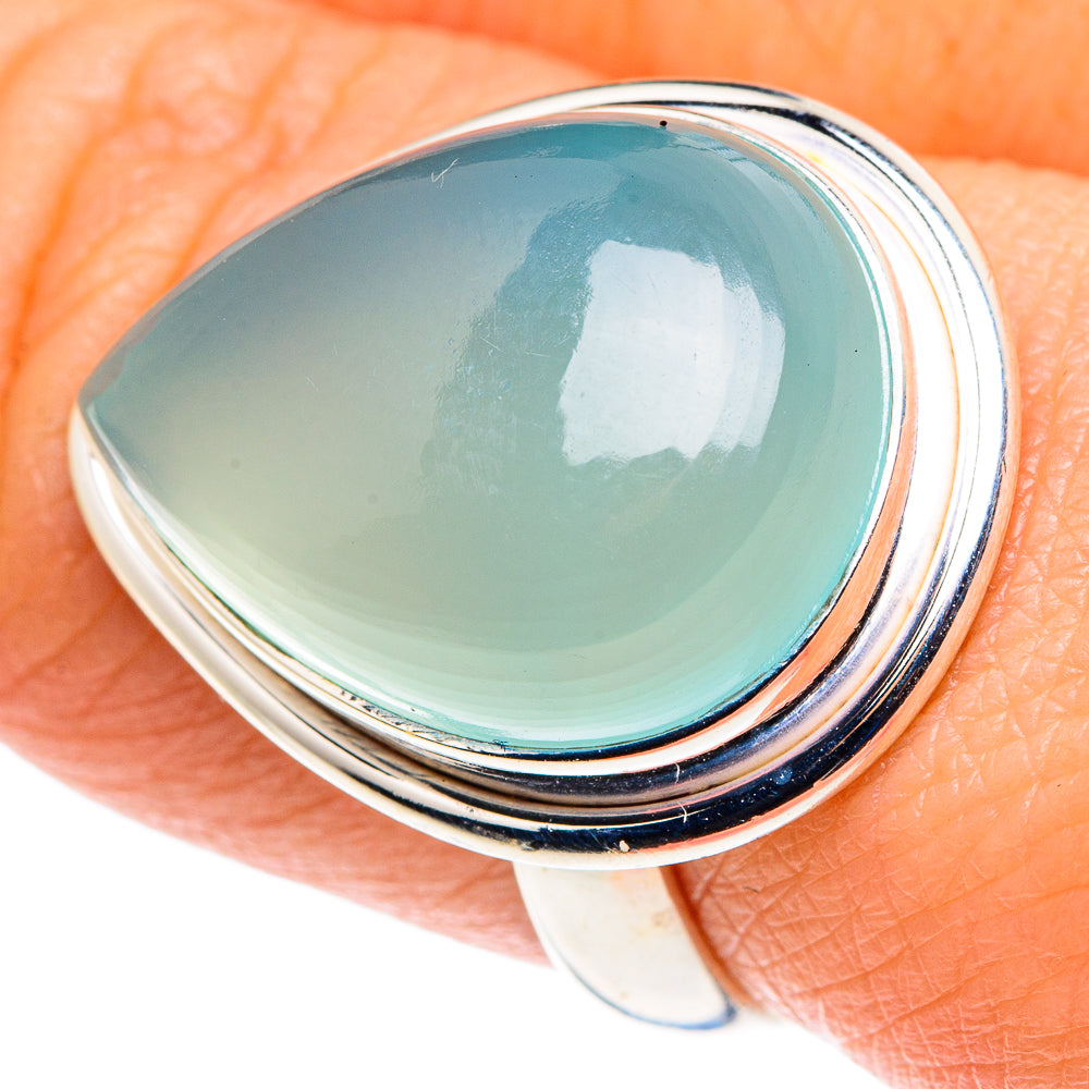 Aqua Chalcedony Rings handcrafted by Anasilvercos - RING87884