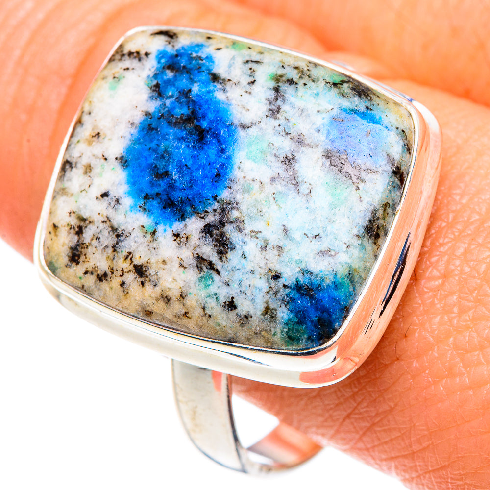 K2 Blue Azurite Rings handcrafted by Anasilvercos - RING87913