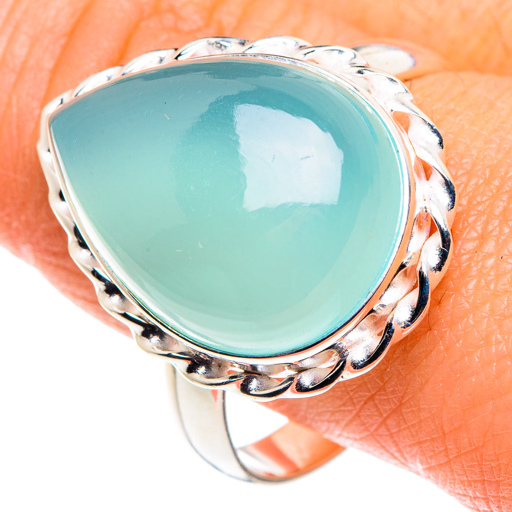 Aqua Chalcedony Rings handcrafted by Anasilvercos - RING87914