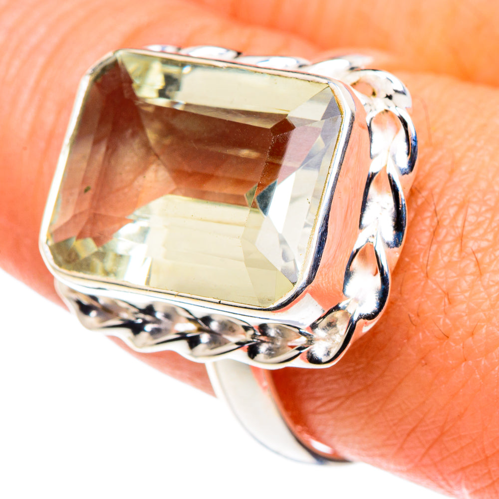 Green Amethyst Rings handcrafted by Anasilvercos - RING87930