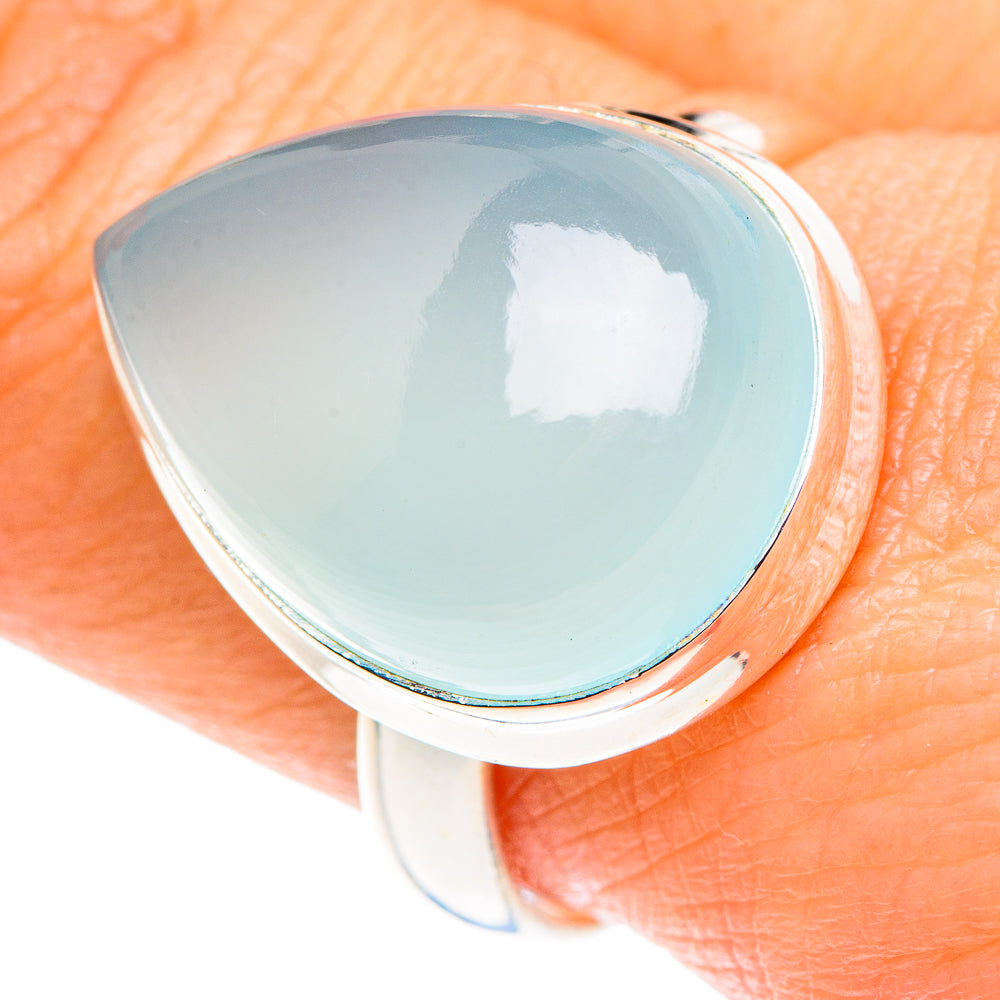 Aqua Chalcedony Rings handcrafted by Anasilvercos - RING87940