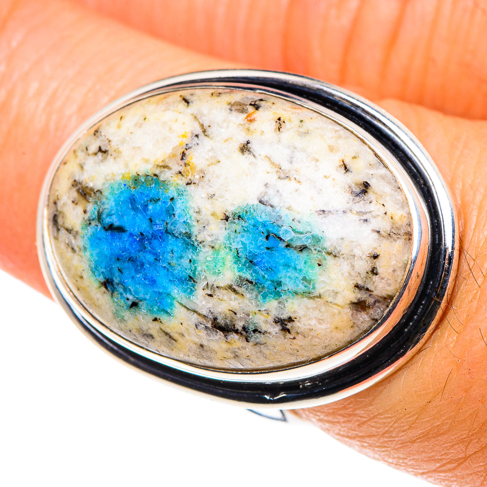 K2 Blue Azurite Rings handcrafted by Anasilvercos - RING87963