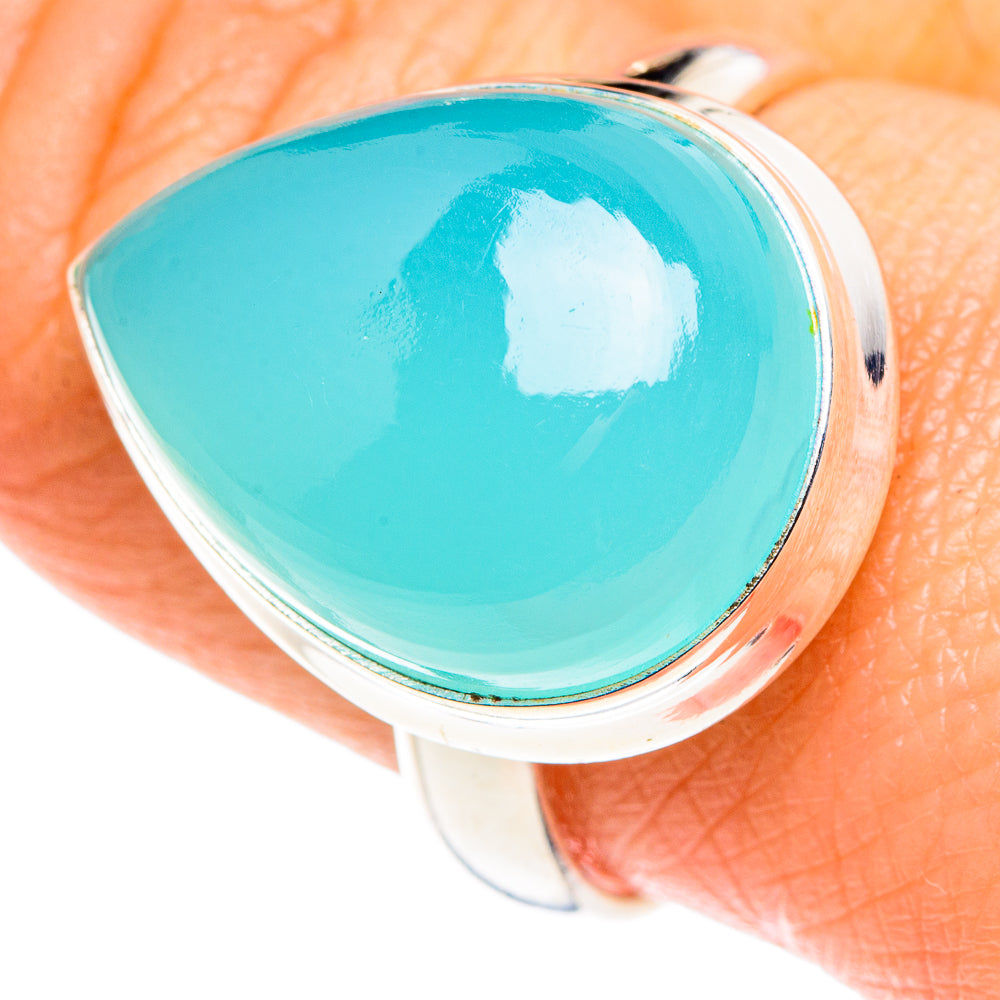Aqua Chalcedony Rings handcrafted by Anasilvercos - RING87971