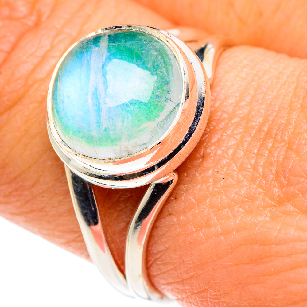 Green Moonstone Rings handcrafted by Anasilvercos - RING87976