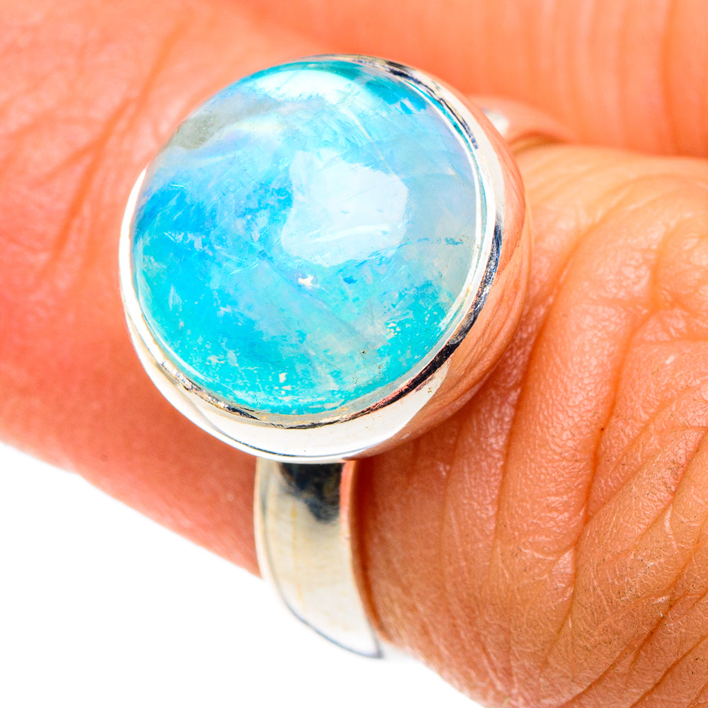 Rainbow Moonstone Rings handcrafted by Anasilvercos - RING87996