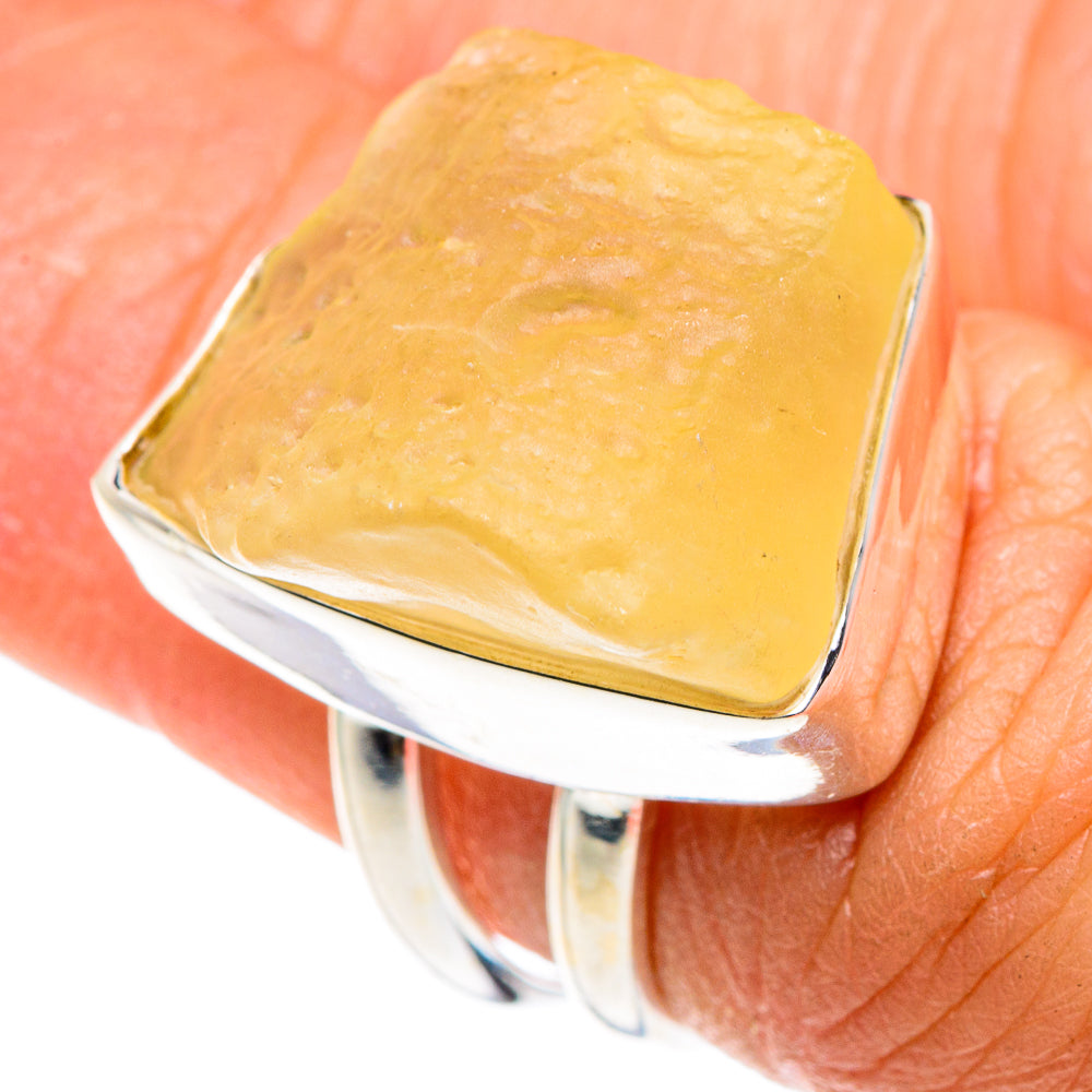 Libyan Desert Glass Rings handcrafted by Anasilvercos - RING88010