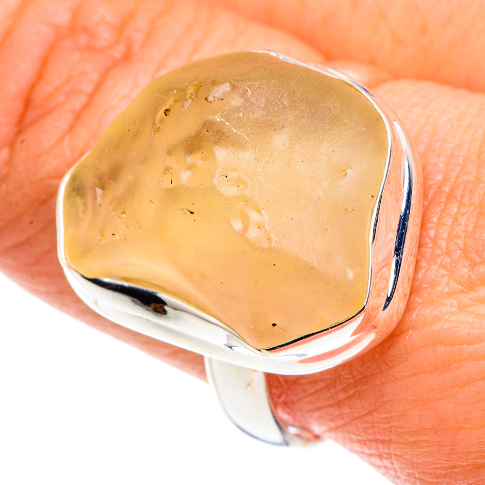 Libyan Desert Glass Rings handcrafted by Anasilvercos - RING88014