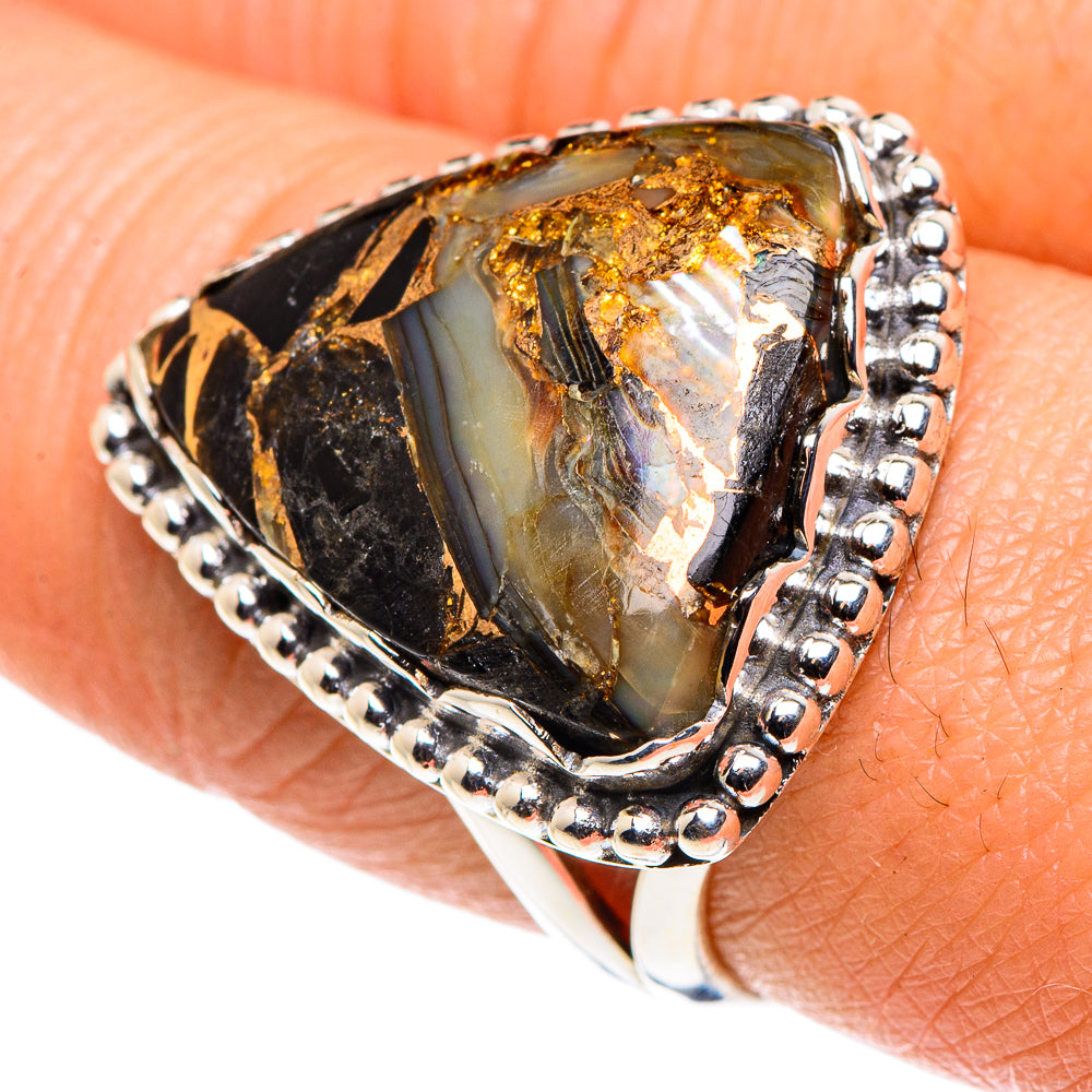 Black Copper Onyx Rings handcrafted by Anasilvercos - RING88023