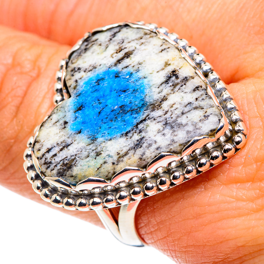 K2 Blue Azurite Rings handcrafted by Anasilvercos - RING88035