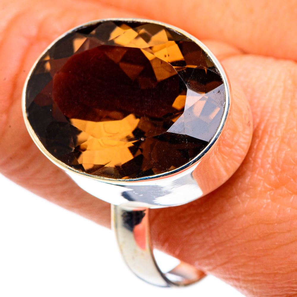 Smoky Quartz Rings handcrafted by Anasilvercos - RING88040