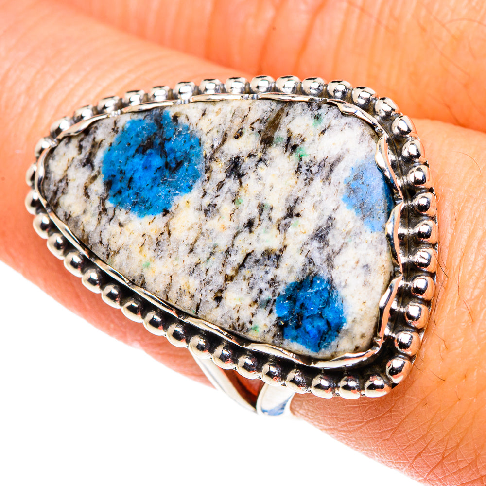 K2 Blue Azurite Rings handcrafted by Anasilvercos - RING88069