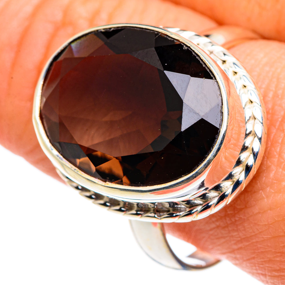 Smoky Quartz Rings handcrafted by Anasilvercos - RING88077