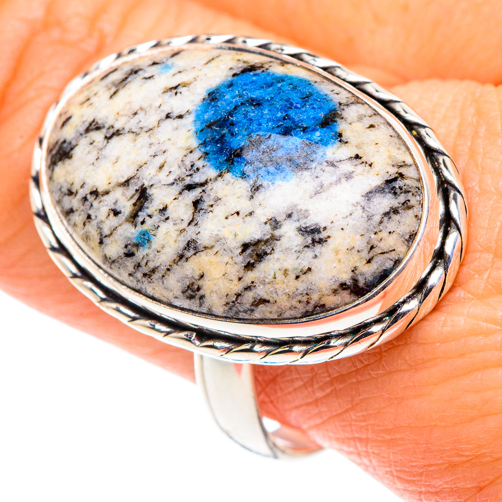 K2 Blue Azurite Rings handcrafted by Anasilvercos - RING88093