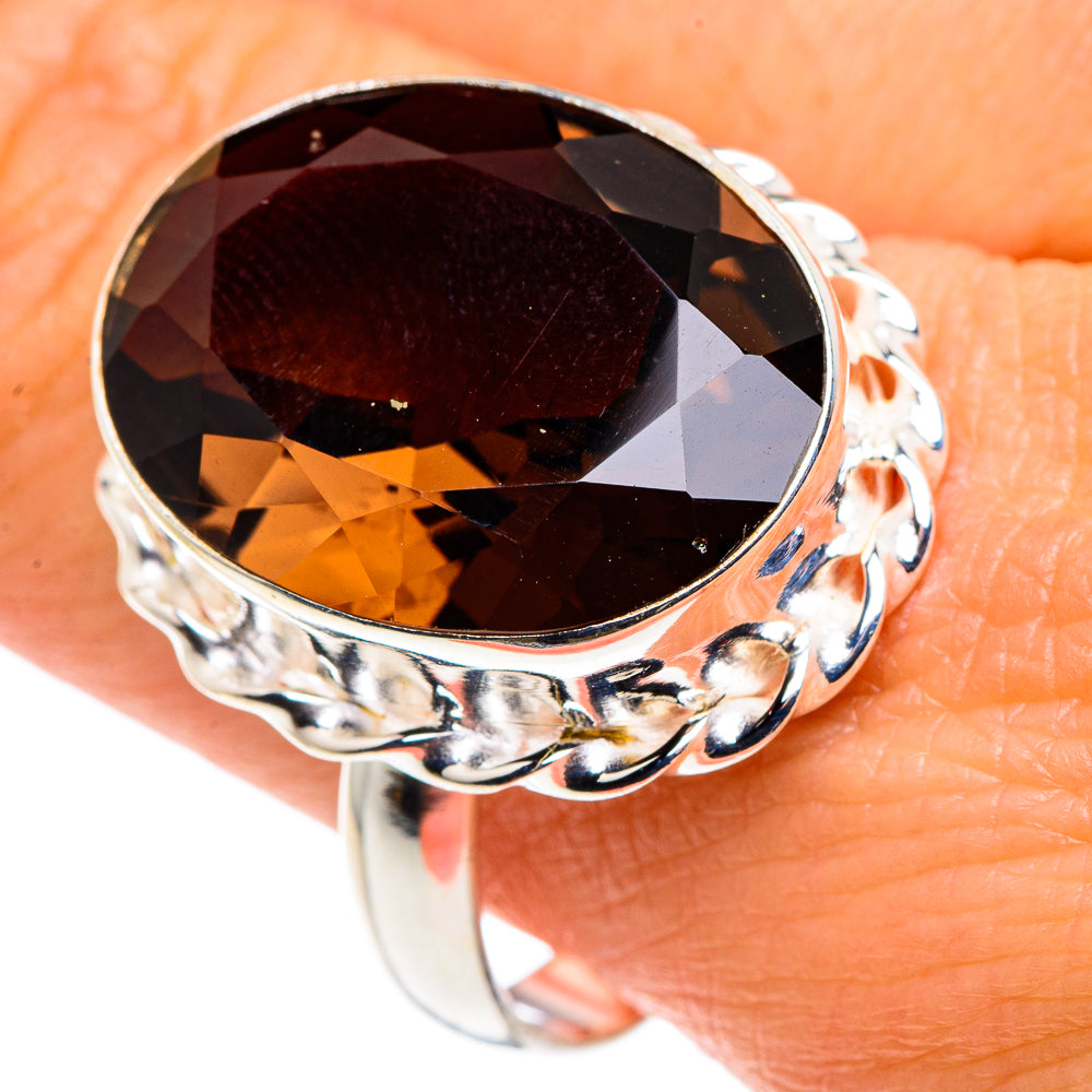 Smoky Quartz Rings handcrafted by Anasilvercos - RING88102
