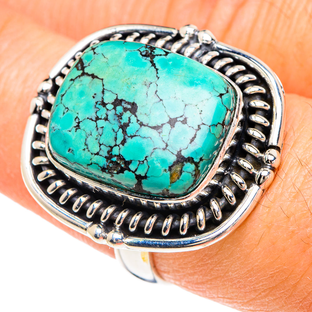 Tibetan Turquoise Rings handcrafted by Anasilvercos - RING88139