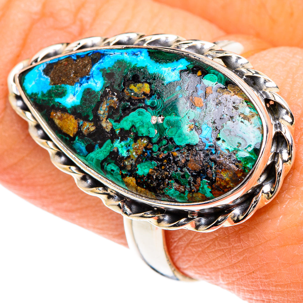 Malachite In Chrysocolla Rings handcrafted by Anasilvercos - RING88159