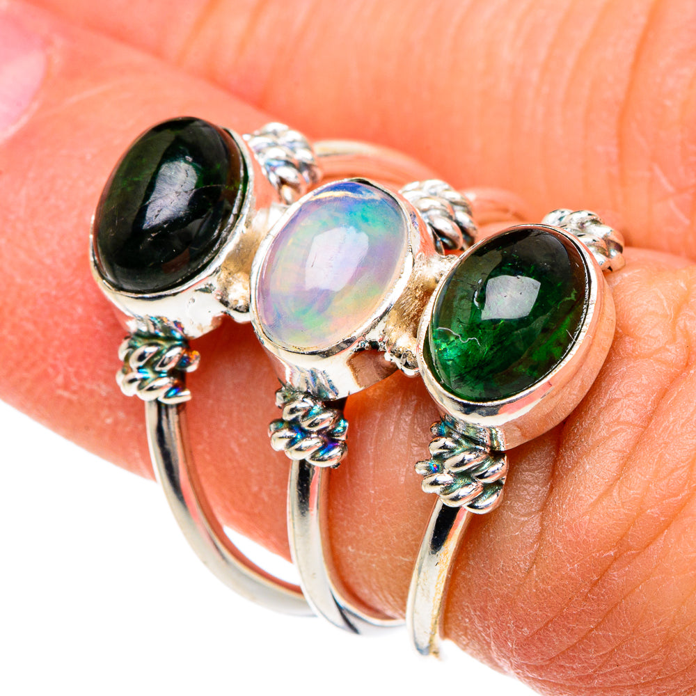 Green Tourmaline Rings handcrafted by Anasilvercos - RING88161