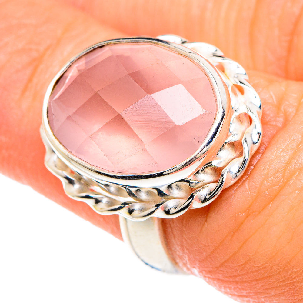 Rose Quartz Rings handcrafted by Anasilvercos - RING88179