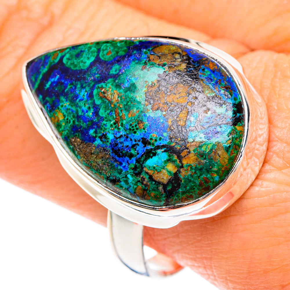 Azurite Malachite Rings handcrafted by Anasilvercos - RING88191