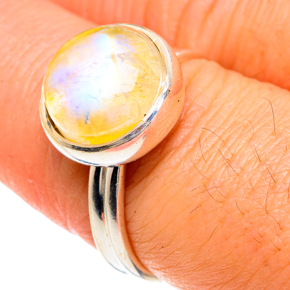 Yellow Moonstone Rings handcrafted by Anasilvercos - RING88195